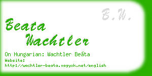 beata wachtler business card