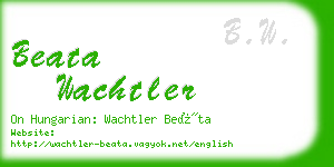 beata wachtler business card